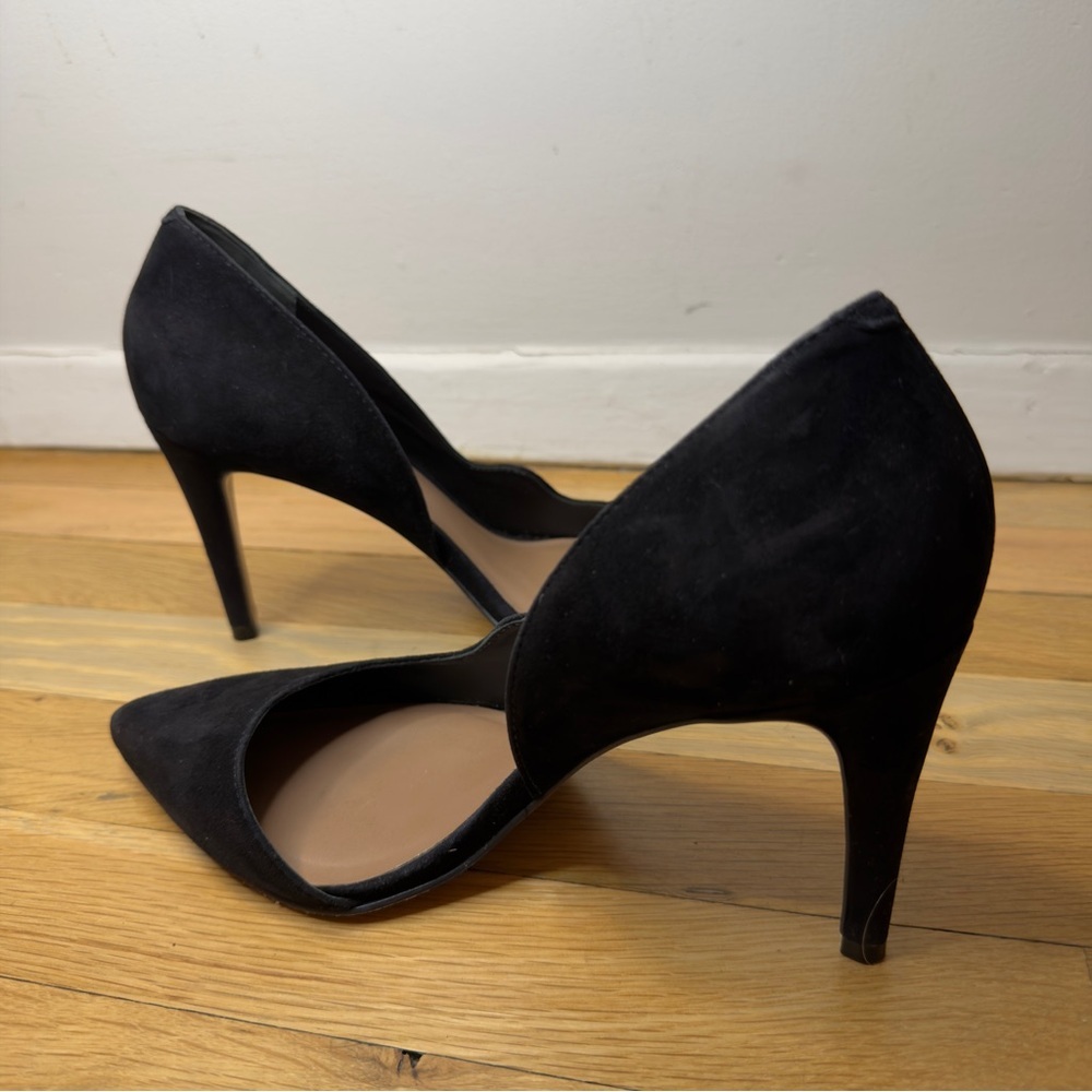Reiss Black Suede Pointed Toe Pumps Size 40 - Picture 12 of 13